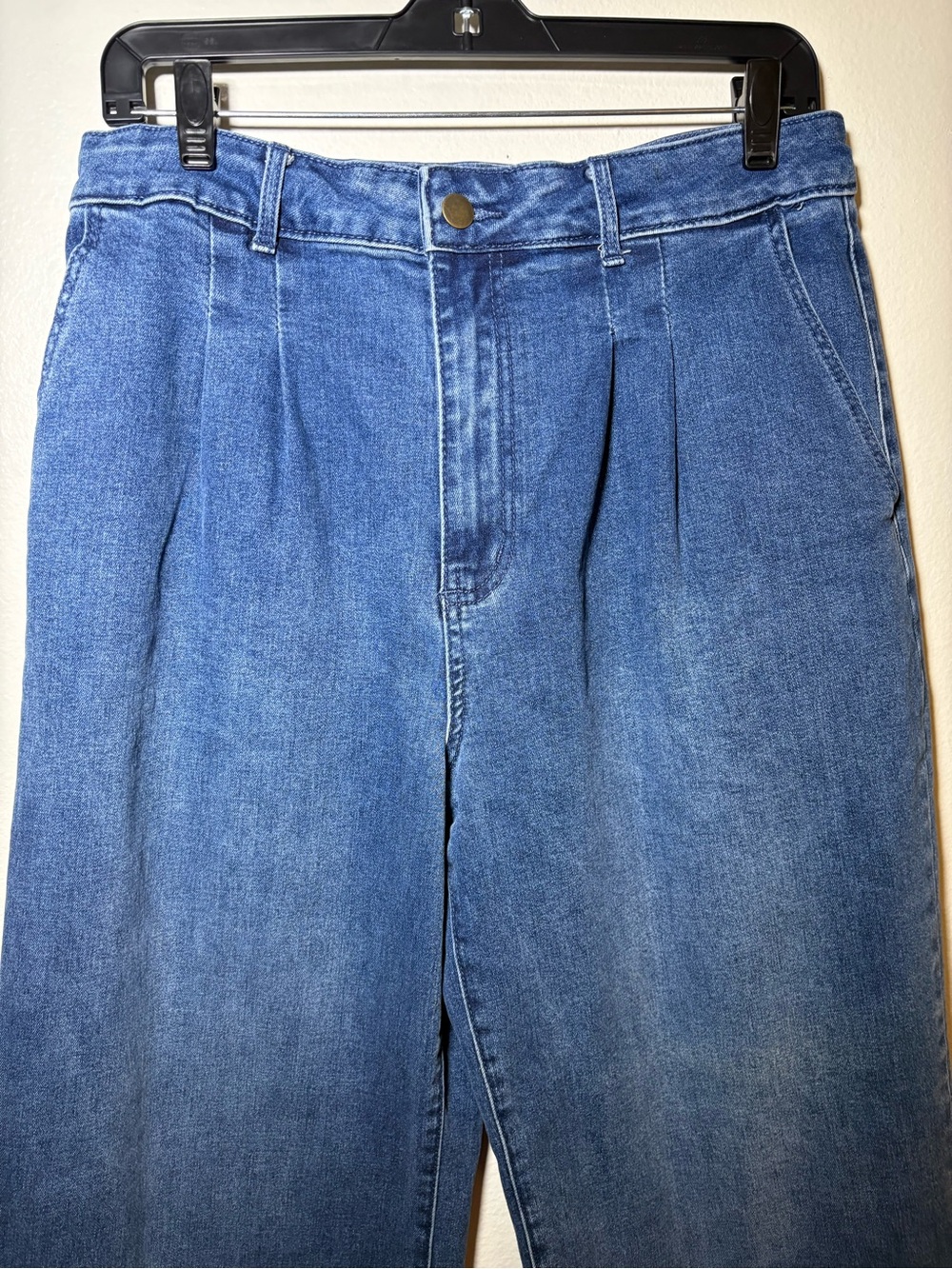 Bagatelle Collection High Rise Pleated Wide Leg Trouser Jeans Quiet Luxury Sz 31 - Picture 7 of 11